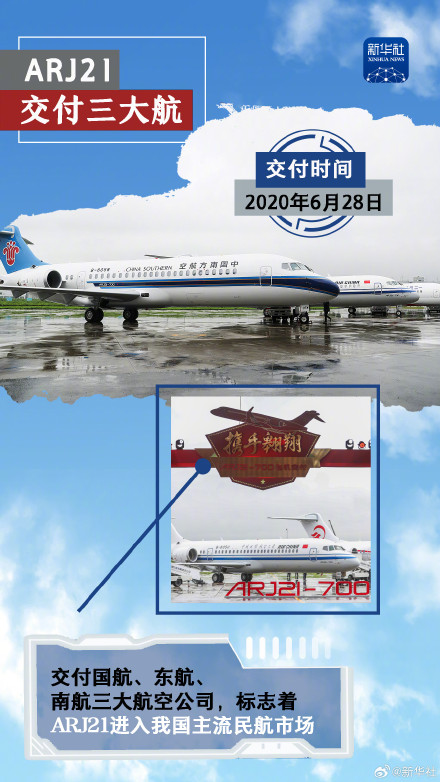 国产支线客机ARJ21载客突破1000万人次