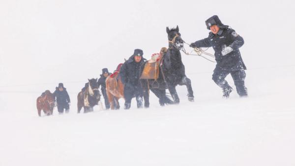 看！皑皑白雪下那一抹蓝！