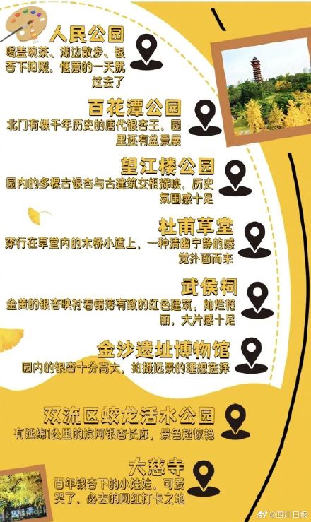 转发收藏!成都2023最新银杏地图等你打卡 转发收藏!成都2023最新银杏地图等你打卡