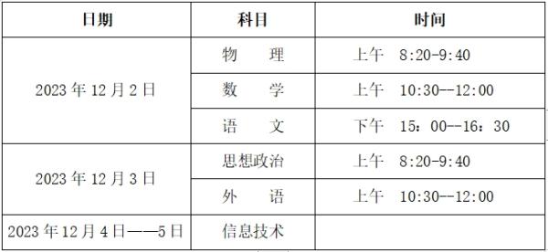 定了！河南高中学业水平考试12月2日-5日举行