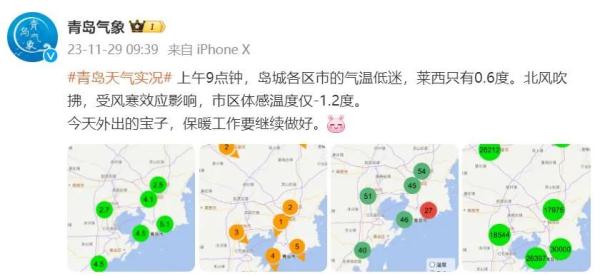 最低零下4℃，“冰冻”模式开启！秋裤已经抵挡不住了，青岛未来几天……