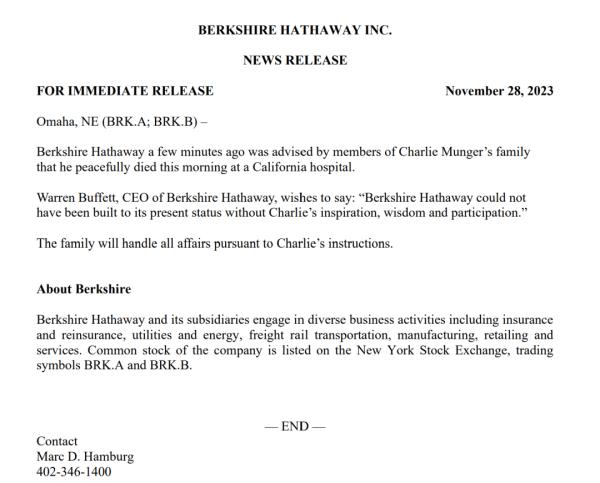 传奇 | 巴菲特“军师”芒格去世！99岁播客首秀，他这样评价中国！