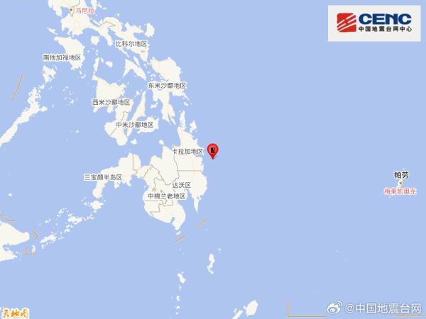 菲律宾棉兰老岛附近海域深夜再发生4次强烈地震