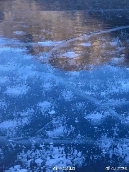 昌平出现罕见气泡冰景观