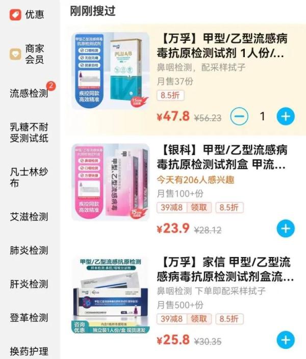 甲流试剂盒火了!测后就能自己服药? 甲流试剂盒火了!测后就能自己服药?