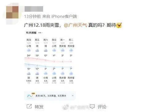 广州最冷1°C,还要下雪?权威回应来了 广州最冷1°C,还要下雪?权威回应来了