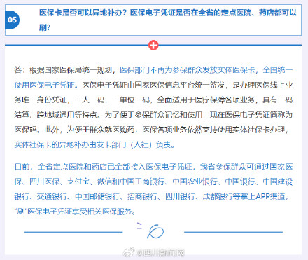 四川医保新政明年1月起实施 最新答疑来了