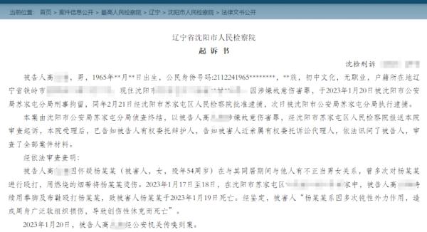 怀疑54岁同居女友出轨，男子将其打死，涉故意伤害罪被起诉