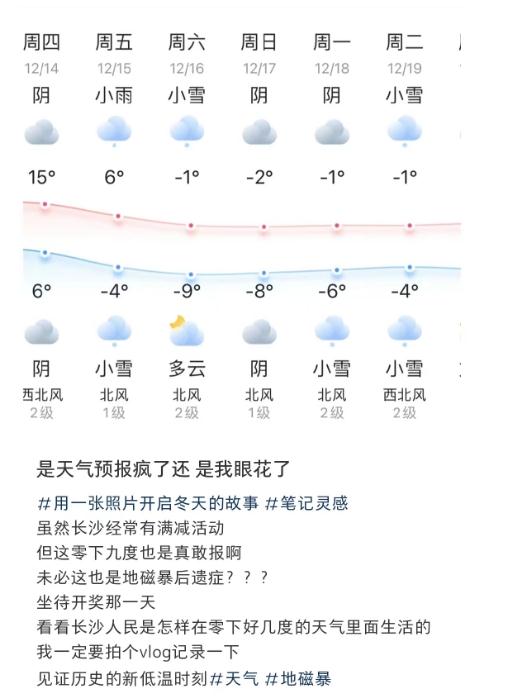 雪要来了？湖南将迎寒潮大风、雨雪、最低温跌至零下1℃