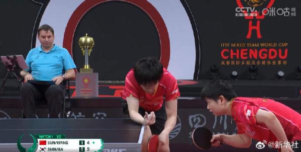 孙颖莎/王楚钦3比0韩国组合