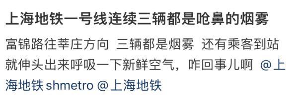 呛鼻烟雾侵袭上海地铁车厢,车站外高架浓烟滚滚,官方通报 呛鼻烟雾侵袭上海地铁车厢,车站外高架浓烟滚滚,官方通报