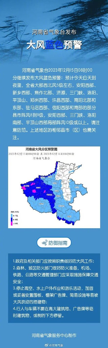 河南雪停再报大风蓝色预警