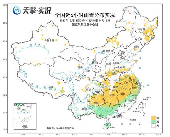 最低气温0℃线预计22日南推至江南南部一带 南方的雪还会下多久？