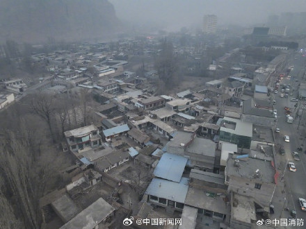 航拍积石山地震震中画面