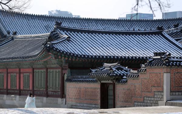 韩国首尔：雪后古宫