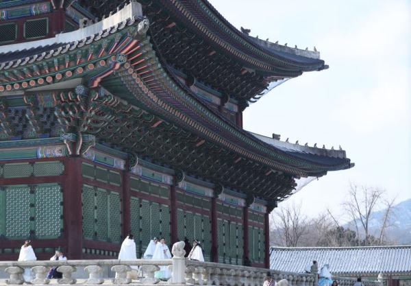 韩国首尔：雪后古宫