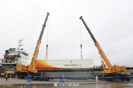 长征七号遥八运载火箭运抵文昌发射场 长征七号遥八运载火箭运抵文昌发射场