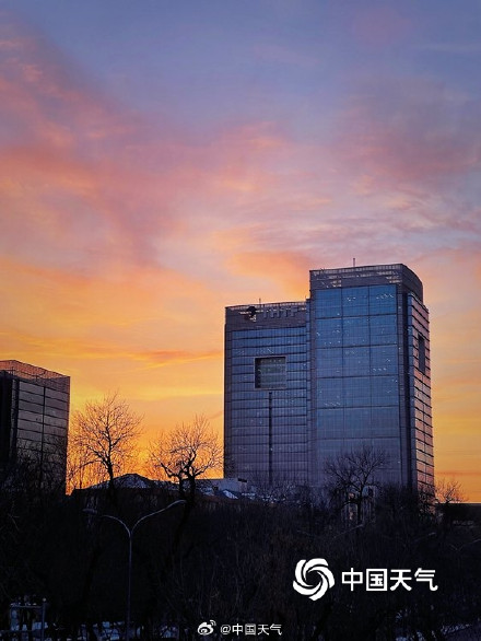 北京冬至唯美橙粉晚霞