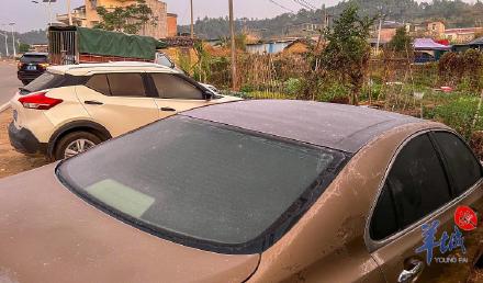 水桶结冰蔬菜结霜！广州从化吕田多处气温跌破冰点