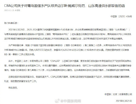 山东主场太冷被CBA官方警告