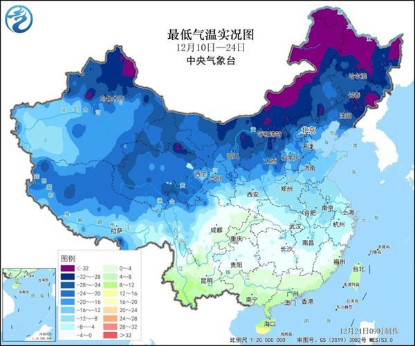 12月中旬以来我国天气形势异常复杂 出现强寒潮雨雪和持续低温