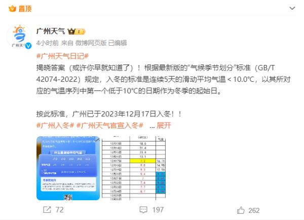 “广冻人没白冻”!广州、佛山、深圳今天集体官宣入冬→ “广冻人没白冻”!广州、佛山、深圳今天集体官宣入冬→