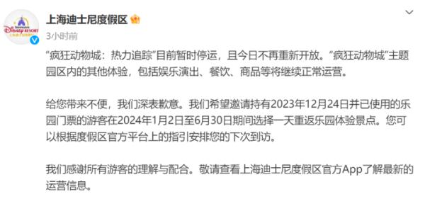 恢复运营！大火项目开放5天出现事故，上海迪士尼最新回应