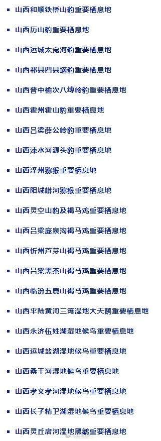 山西22地入选陆生野生动物重要栖息地名录 山西22地入选陆生野生动物重要栖息地名录