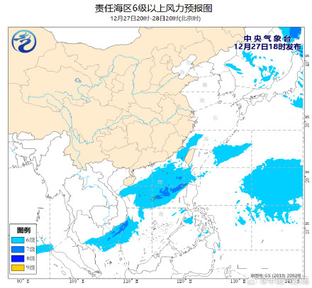 我国近海海域将有5~7级风