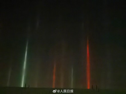 神奇!内蒙古光柱奇观美得像特效 神奇!内蒙古光柱奇观美得像特效