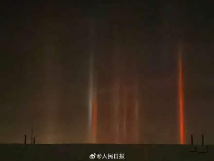 神奇!内蒙古光柱奇观美得像特效 神奇!内蒙古光柱奇观美得像特效