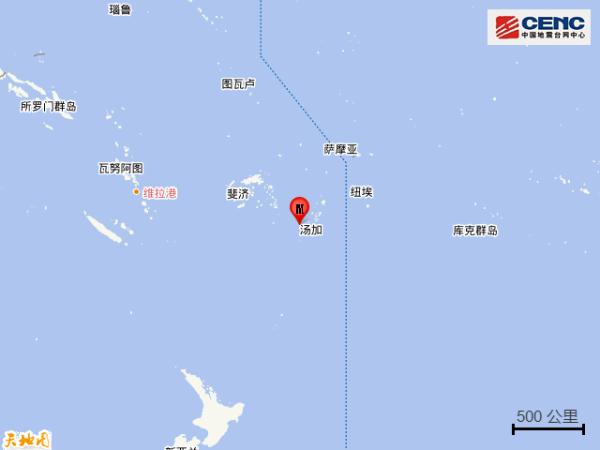 斐济群岛发生5.7级地震