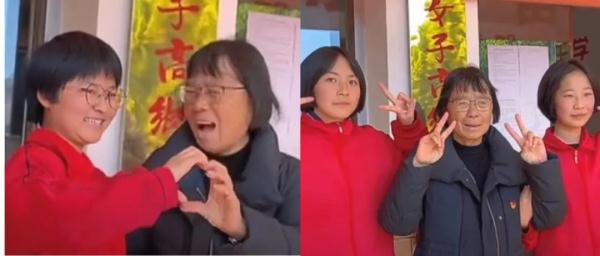 比心比耶都配合！新年合影，张桂梅和孩子们笑得一样甜……