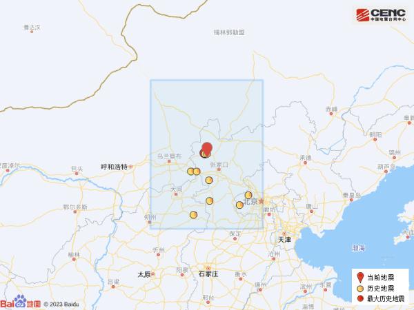 河北张家口市张北县发生2.4级地震