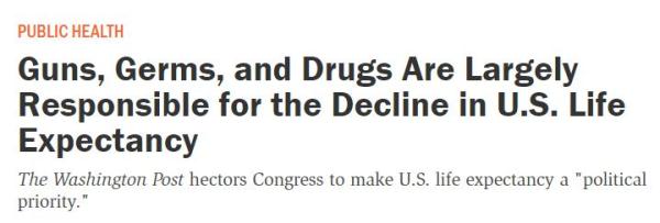 美媒:美国正面临一场寿命危机 枪支、毒品等是美国人预期寿命下降的主因 美媒:美国正面临一场寿命危机 枪支、毒品等是美国人预期寿命下降的主因