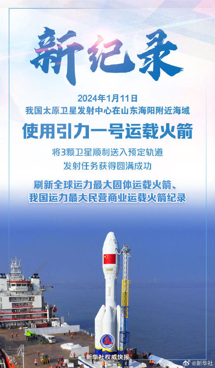全球运力最大固体运载火箭引力一号发射成功