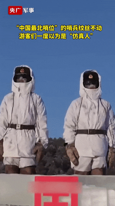 纹丝不动的他们是仿真人？敬礼那一刻让人泪目