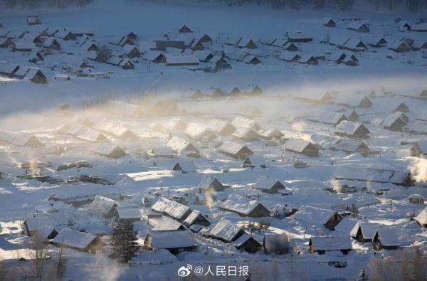 雪后的新疆禾木美如冬日童话