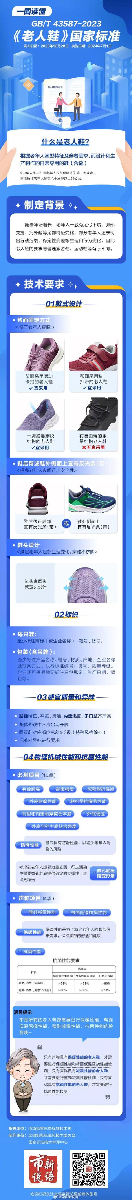 7月1日起，《老人鞋》国家标准将实施