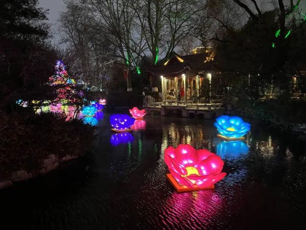 抢先看！趵突泉龙年迎春花灯安装完成，大年初一正式迎宾