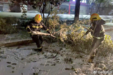 暴雪过后武汉消防员们随处可见 暴雪过后武汉消防员们随处可见