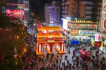 百年花市广州越秀西湖花市亮灯 明早正式开市持续4天