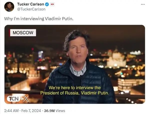 美国记者罕见称将采访普京