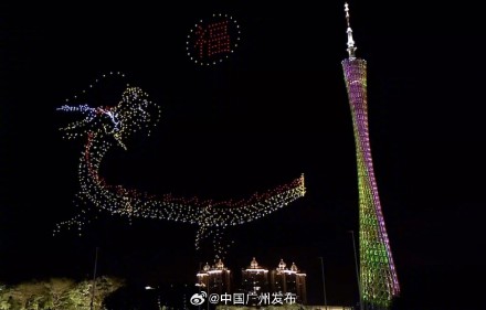 “广州过年花城看花”，2024架无人机在羊城上空与城市夜景交相辉映！
