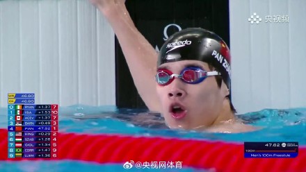 潘展乐100自预赛第一