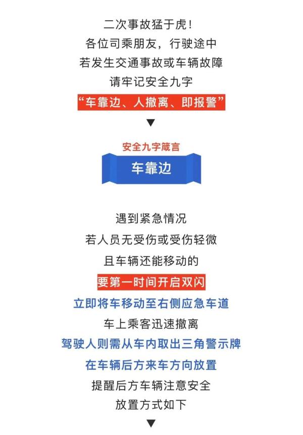 返程途中谨防二次事故！交警最新提示