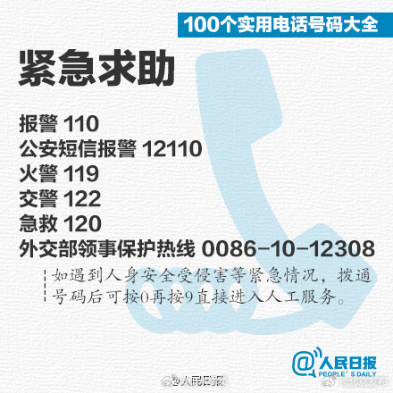 春运返程必备！100个实用电话号码大全