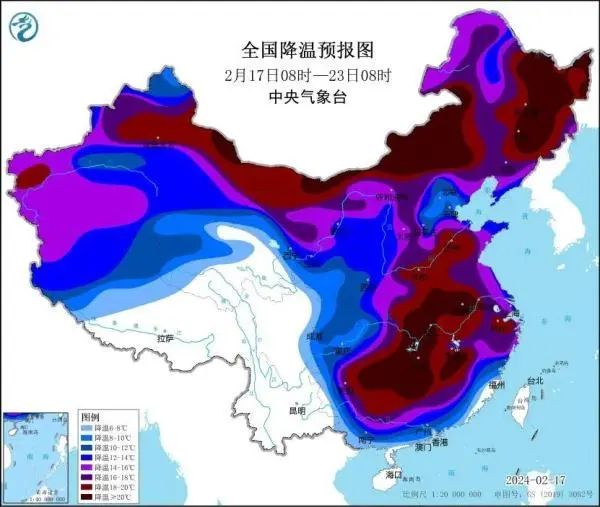 暴雪、冻雨、冰雹，降温超20℃！寒潮强势来袭