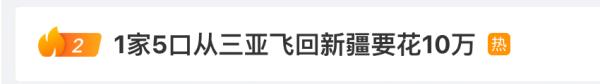 热点 | 1家5口三亚回新疆机票要10万？官方回应“过海效率低”等问题