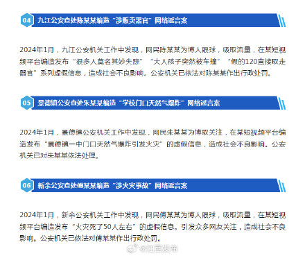 重拳“打谣” 江西省公安厅公布典型案例